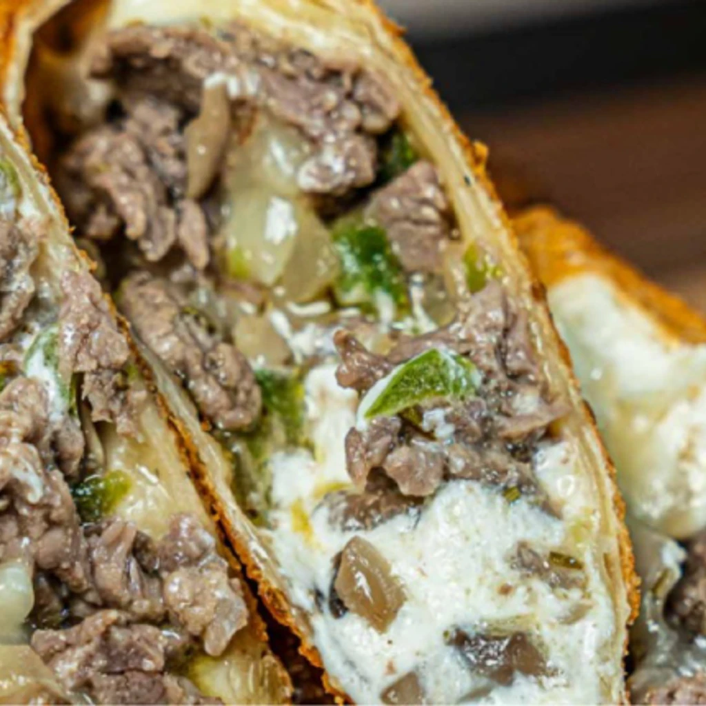 2 Philly Cheesesteak Egg Rolls